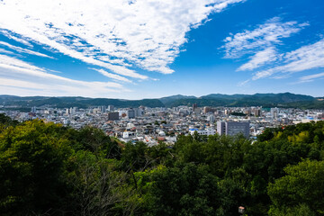 岐阜県多治見市 虎渓公園 展望台から眺める多治見市の街並み