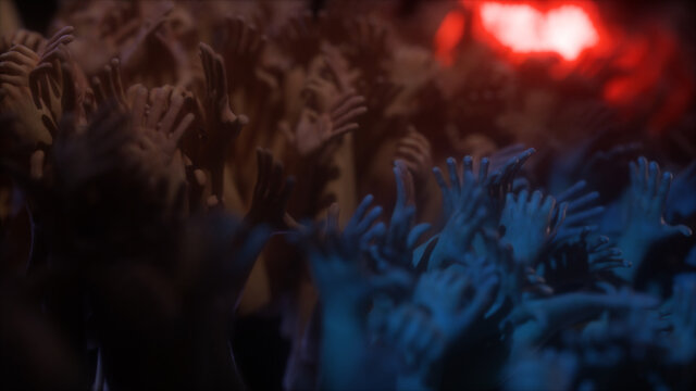 3d rendered illustration of Concert Crowd Hands. High quality 3d illustration