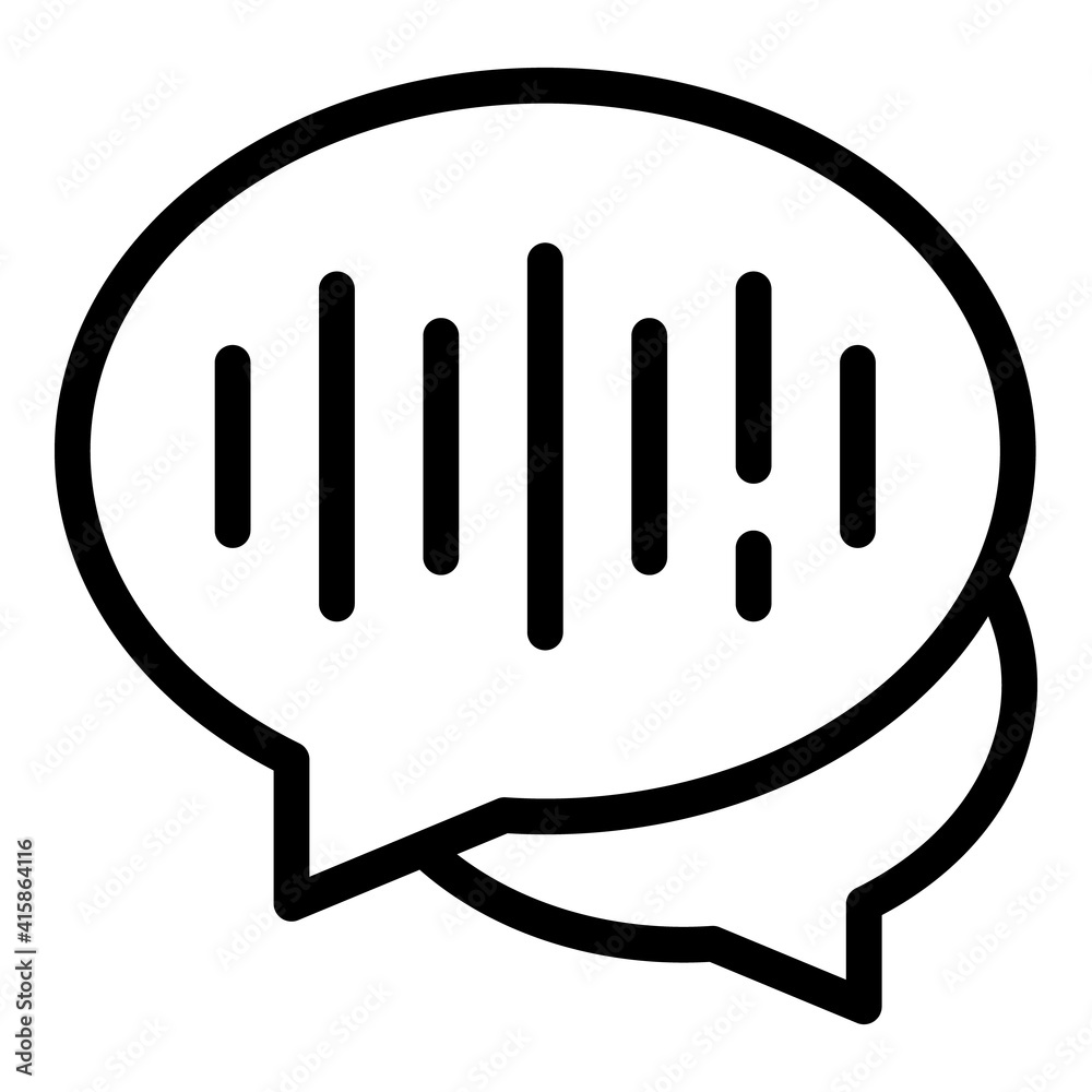 Poster speech recognition icon. outline speech recognition vector icon for web design isolated on white bac