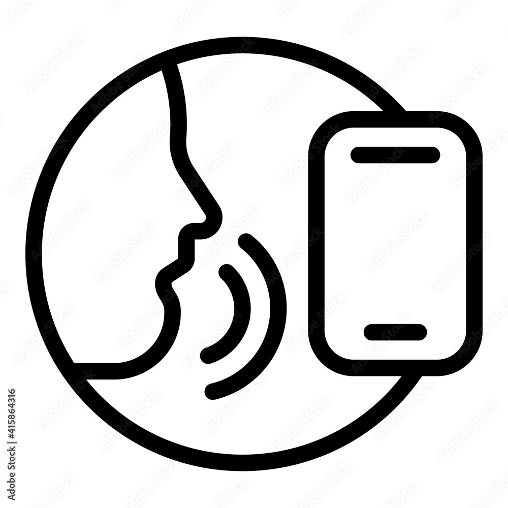Poster voice command icon. outline voice command vector icon for web design isolated on white background