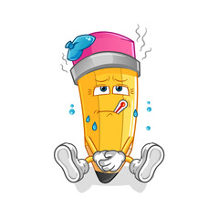 pencil sick vector. cartoon character