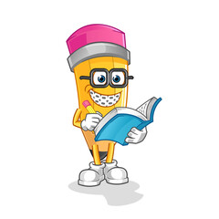 pencil geek cartoon. cartoon mascot vector