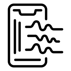 Device speech recognition icon. Outline device speech recognition vector icon for web design isolated on white background