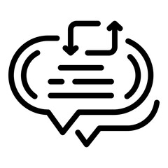 Repost chat icon. Outline repost chat vector icon for web design isolated on white background