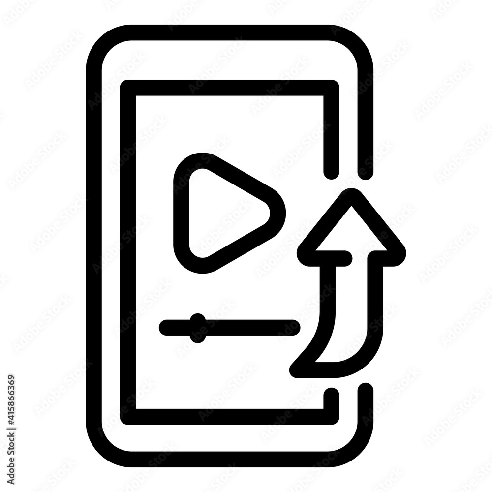 Poster send video icon. outline send video vector icon for web design isolated on white background