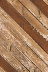 Aged wooden background of brown boards - vertical