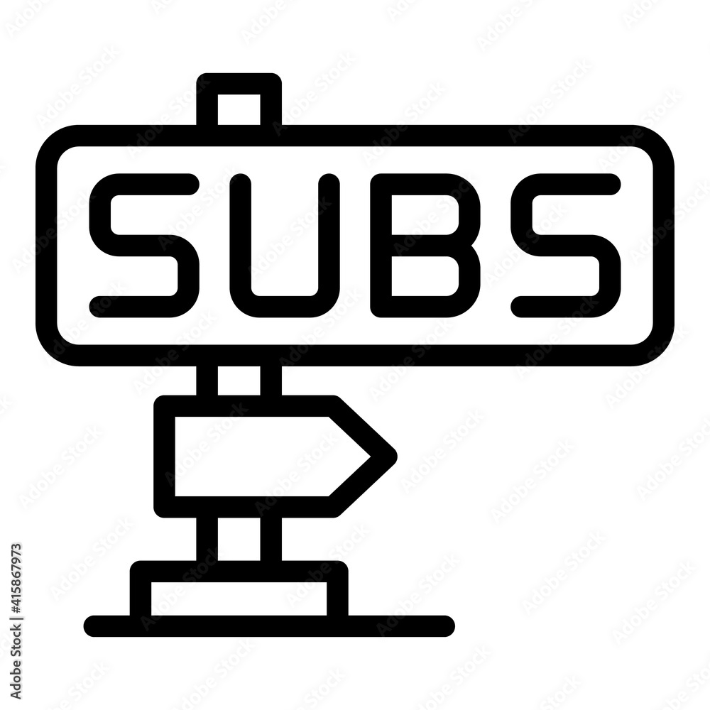 Poster Subscribe indicator icon. Outline subscribe indicator vector icon for web design isolated on white background