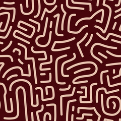 Memphis seamless pattern. silhouette line background. Vector illustration