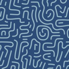 Memphis seamless pattern. silhouette line background. Vector illustration