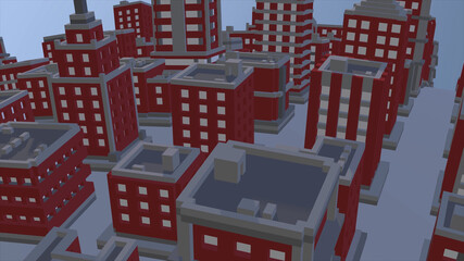 3d rendered illustration of cartoon city. High quality 3d illustration