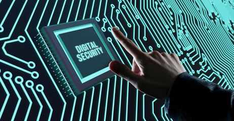 Internet, business, Technology and network concept. Cyber security data protection business...