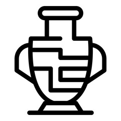 Roman amphora icon. Outline roman amphora vector icon for web design isolated on white background