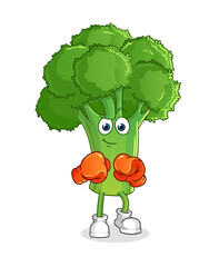 broccoli boxer character. cartoon mascot vector