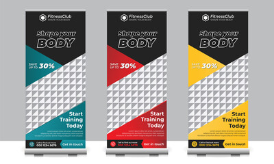 Fitness Roll up banner design , Retractable banner design