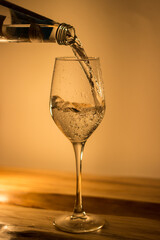 pouring a glass of wine