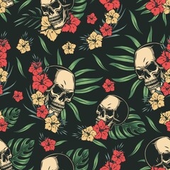 Tropical colorful vintage seamless pattern