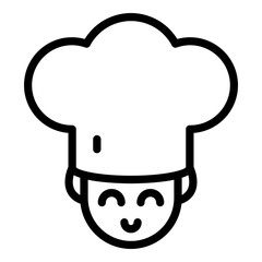 Chef hat icon. Outline chef hat vector icon for web design isolated on white background
