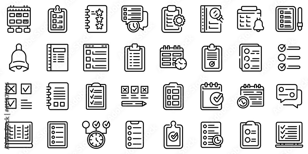 Poster task schedule icon. outline task schedule vector icon for web design isolated on white background