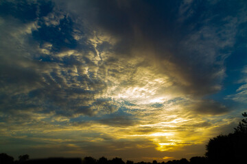 Fototapeta premium Sunrise over the river at Qudra Lake
