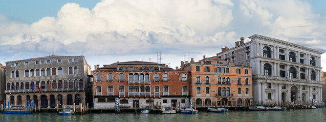Panorama of the palaces of Venice on the Grand Canal - horizontal banner
