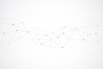 Abstract technology background. Polygonal with connecting dots and lines. Data and technology concept, network connection