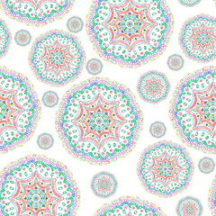 Seamless pattern with abstract flowers abstraction illustration.