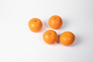mandarins on white background