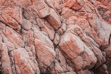 Red and pink rocks, wind erosion, geology, air oxidation. Teal and orange lighting, endless stratifications, and soft pastel-colored clouds.