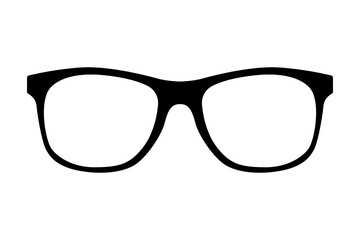 Fototapeta premium Black frame eyeglasses isolated on white background