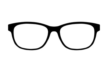 Fototapeta premium Black frame eyeglasses isolated on white background