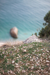 Clean beach in the rock. Black Sea.