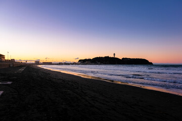 神奈川県藤沢市 早朝の江ノ島