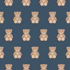 Seamless pattern cute cartoon teddy bear