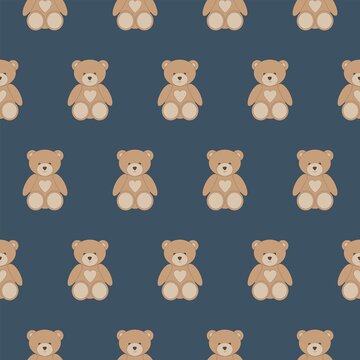 Seamless pattern cute cartoon teddy bear