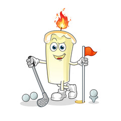 candle playing golf vector. cartoon character
