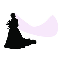 silhouette of a bride
