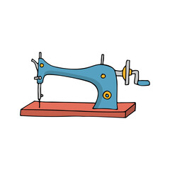 Tailor colorful doodle vector illustration. Colorful sewing machine icon in vector. Colorful doodle sewing machine illustration in vector