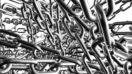 3d rendered illustration of block of chains. High quality 3d illustration