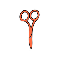 Colorful doodle sewing scissor illustration in vector. Colorful sewing scissor icon in vector. Scissor  illustration in vector.