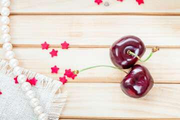 ripe two cherries