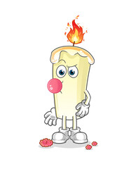 candle chewing gum vector. cartoon character