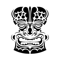 Totem is the face of the Hawaiian tribes. Face in Polynesian or Maori style. Good for prints and t-shirts. Isolated. Vector