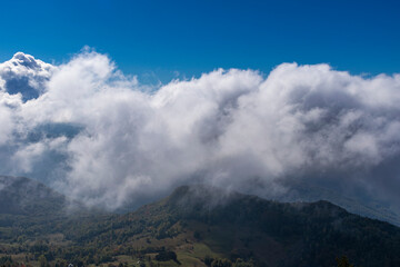 clouds over the mountains