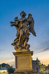 Bernini's Angel, Castel Ponte Sant Angelo Vatican, Rome, Italy. Designed by Gian Lorenzo Bernini, famous Italian sculptor in 1600's.