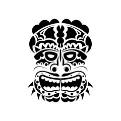 Hawaiian tribal face mask. Face in Polynesian or Maori style. Good for prints and t-shirts. Isolated. Vector
