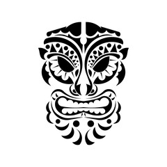 Clipart Tattoo mask of the Japanese demon. Good for prints, tattoos, and t-shirts. Isolated. Vector illustration.