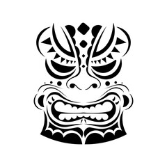 Tattoo sketch maori or african style with mask face totem