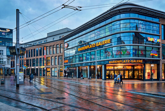DM at Marienplatz in the old town of Schwerin. Mecklenburg-Vorpommern, Germany