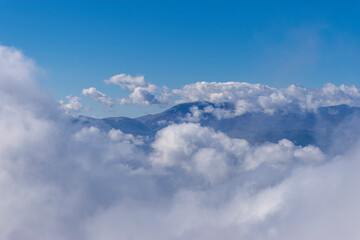 clouds over the mountains