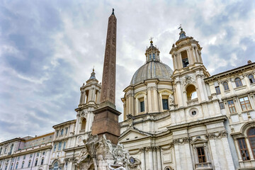 Fototapeta na wymiar Sant'Agnese in Agone Church Piazza Navona, Rome, Italy.